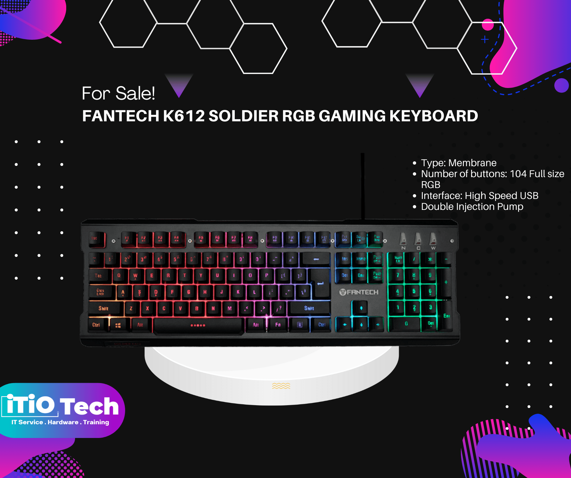 Fantech K612 Soldier RGB Gaming Keyboard ITIO Tech