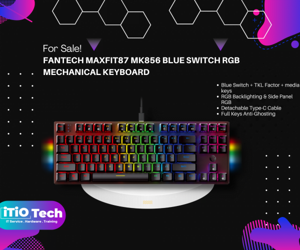 Fantech MAXFIT87 MK856 Blue Switch RGB Mechanical Keyboard